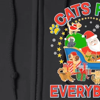 Christmas Cats For Everybody Full Zip Hoodie