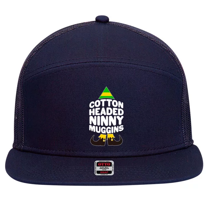 Christmas Cotton Headed Ninny Muggins 7 Panel Mesh Trucker Snapback Hat