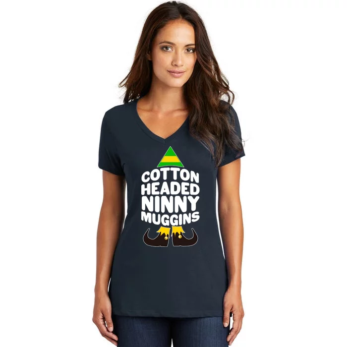 Christmas Cotton Headed Ninny Muggins Women's V-Neck T-Shirt