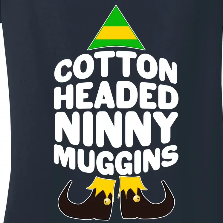 Christmas Cotton Headed Ninny Muggins Women's V-Neck T-Shirt