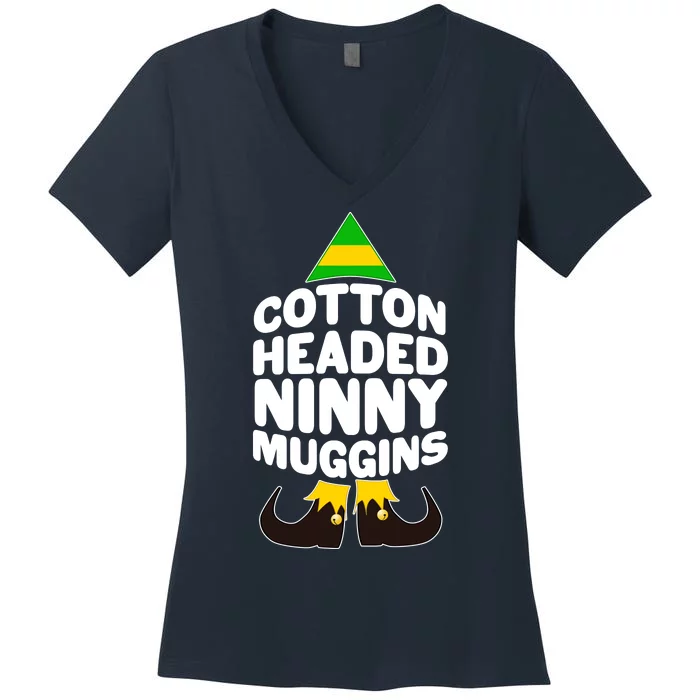 Christmas Cotton Headed Ninny Muggins Women's V-Neck T-Shirt