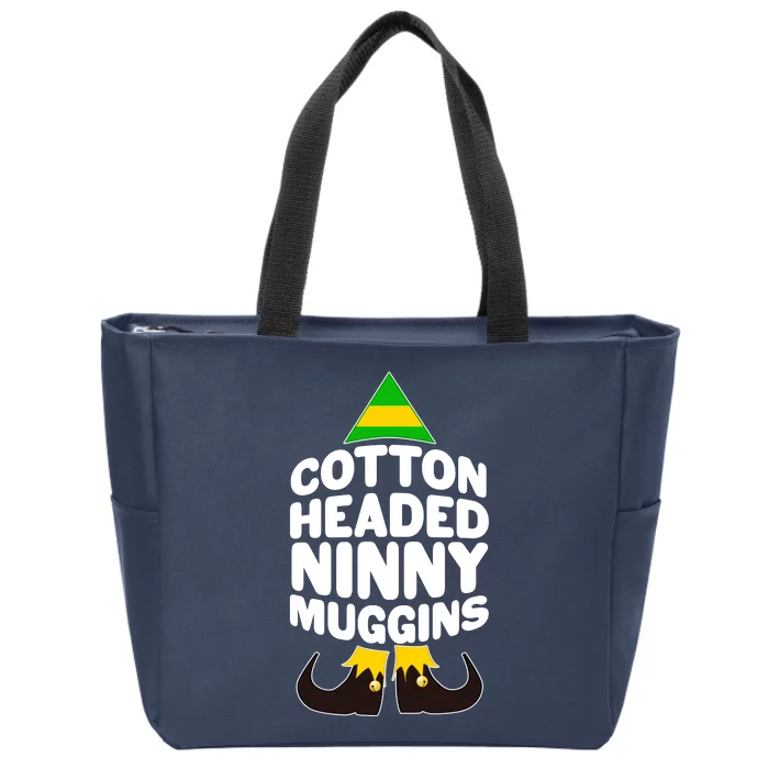 Christmas Cotton Headed Ninny Muggins Zip Tote Bag