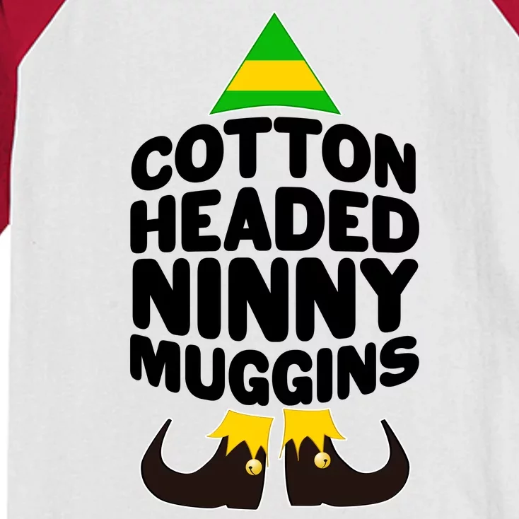 Christmas Cotton Headed Ninny Muggins Kids Colorblock Raglan Jersey