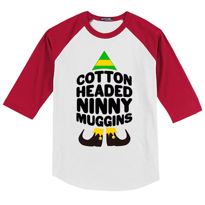 Christmas Cotton Headed Ninny Muggins Kids Colorblock Raglan Jersey