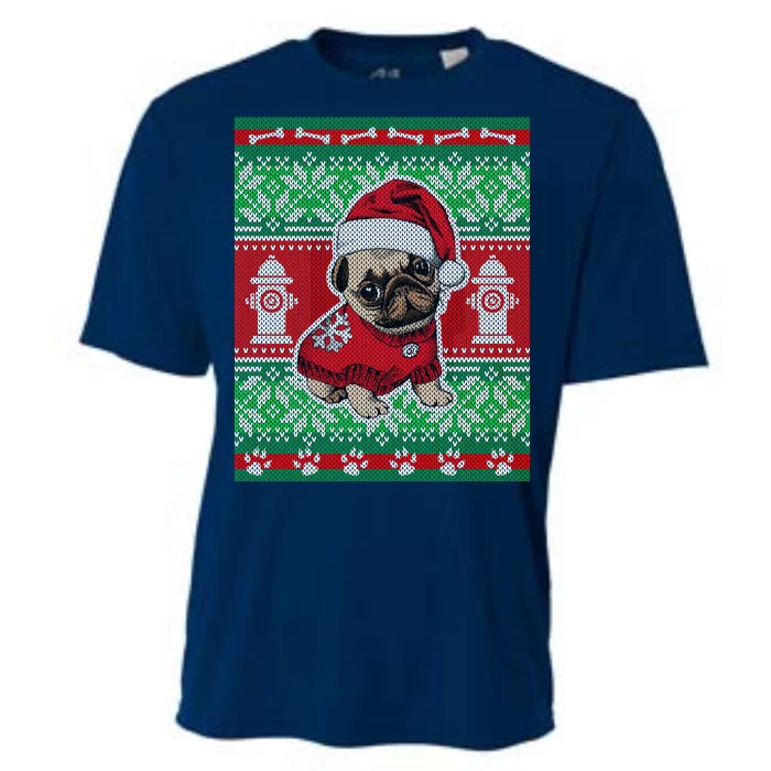 Christmas Cute Pug Ugly Sweater Cooling Performance Crew T-Shirt