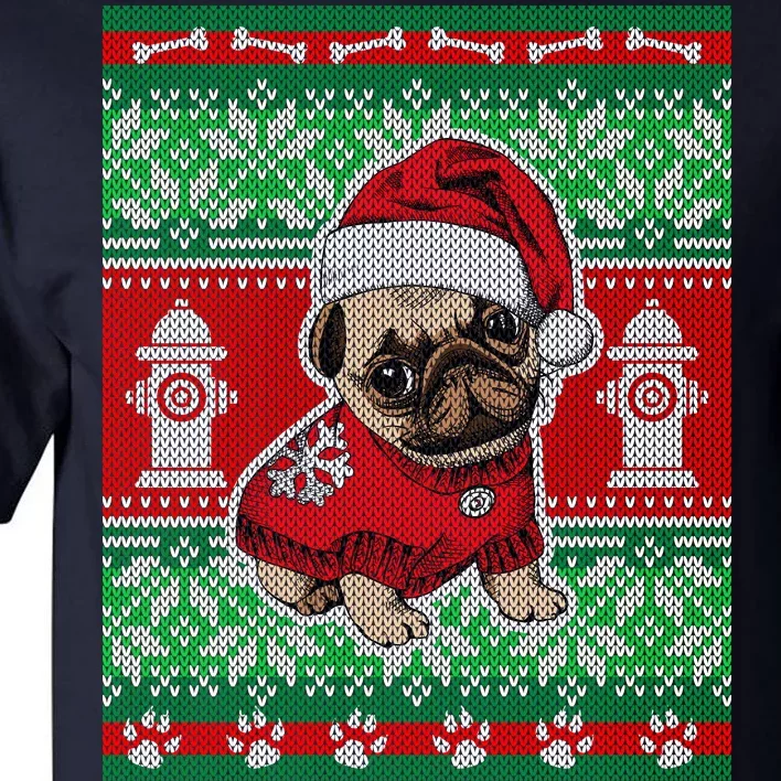 Christmas Cute Pug Ugly Sweater Tall T-Shirt