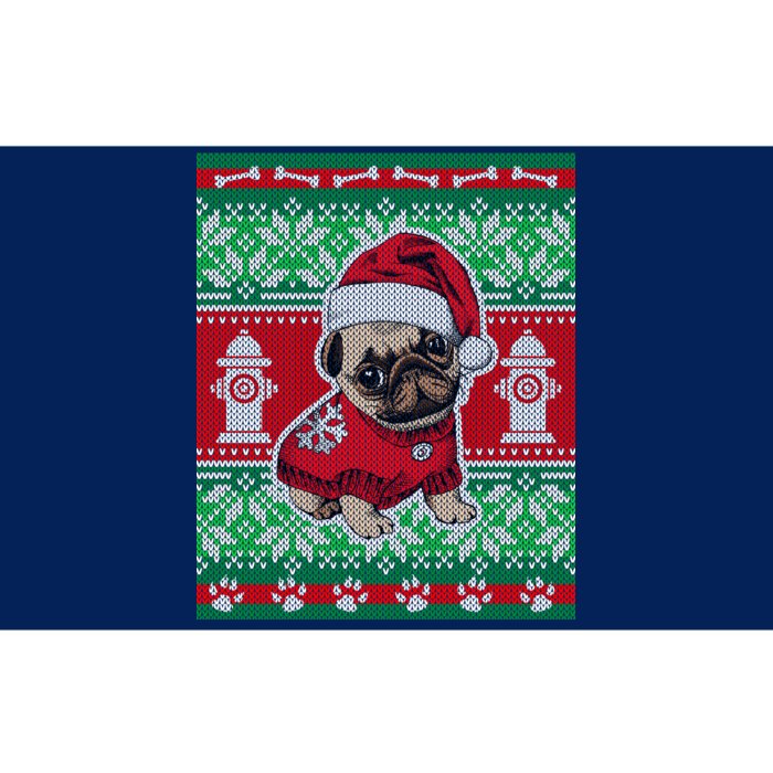 Christmas Cute Pug Ugly Sweater Bumper Sticker