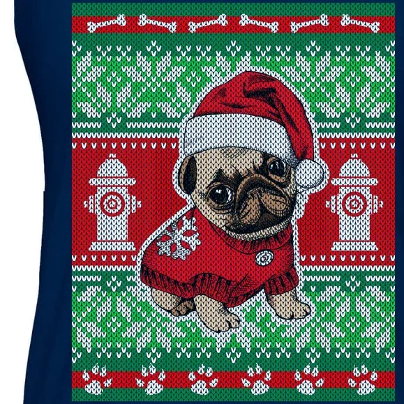 Christmas Cute Pug Ugly Sweater Ladies Essential Flowy Tank