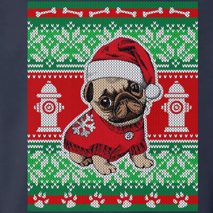 Christmas Cute Pug Ugly Sweater Toddler Hoodie