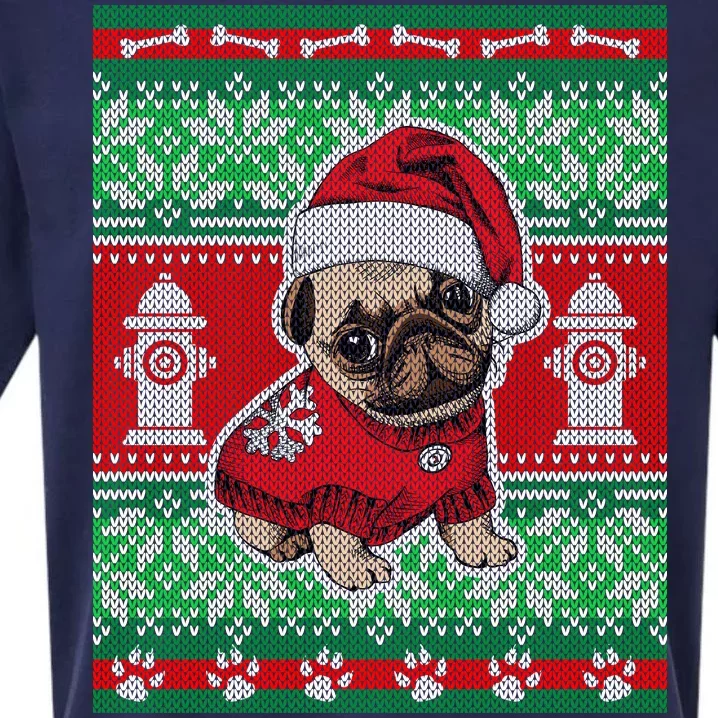 Christmas Cute Pug Ugly Sweater Sueded Cloud Jersey T-Shirt