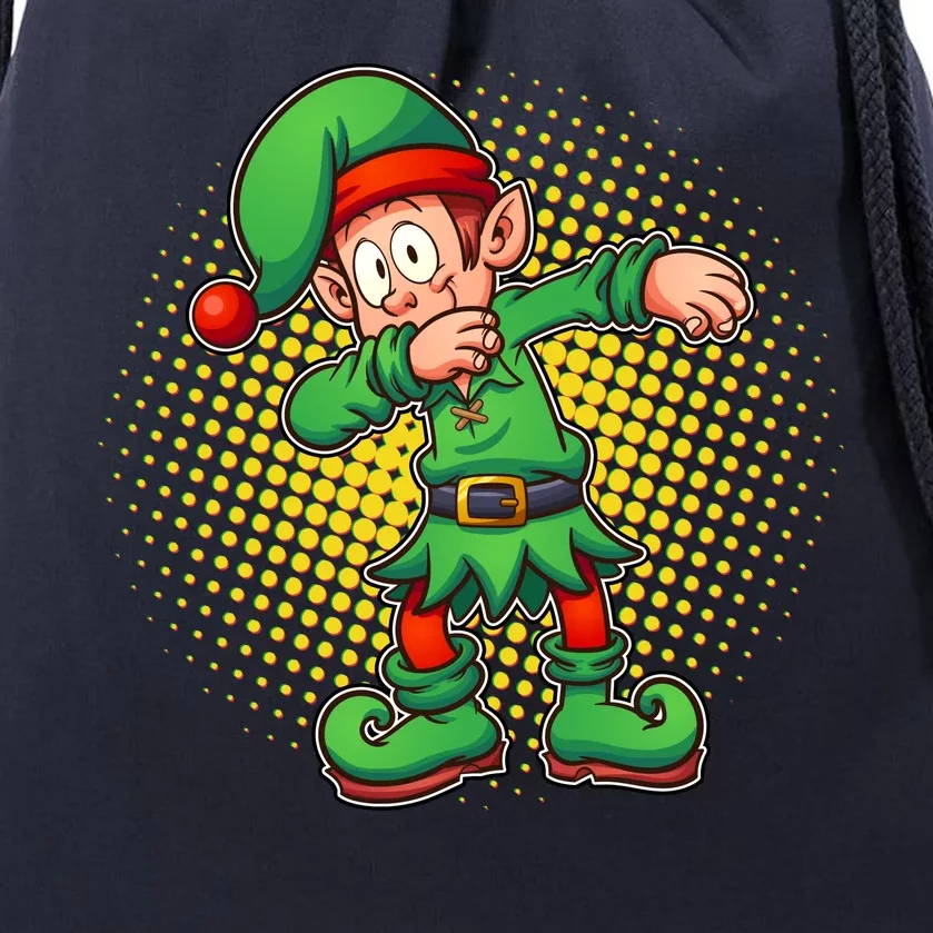 Christmas Dabbing Elf Drawstring Bag