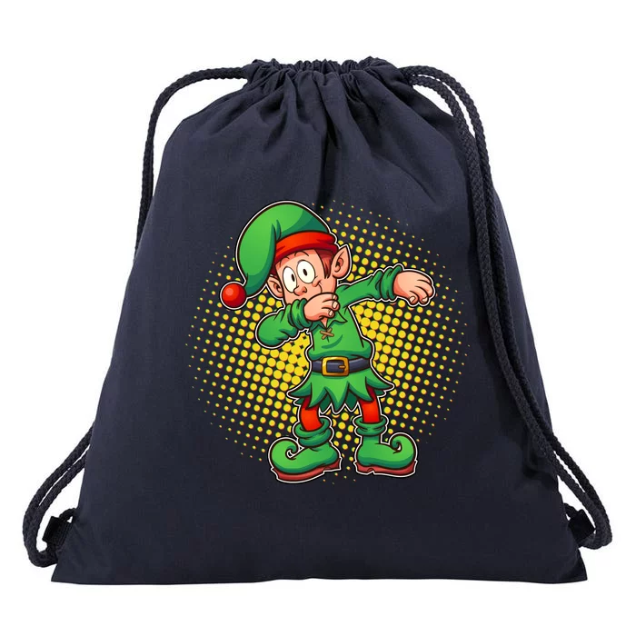 Christmas Dabbing Elf Drawstring Bag