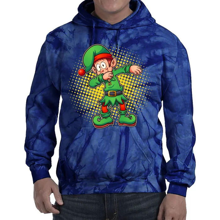 Christmas Dabbing Elf Tie Dye Hoodie