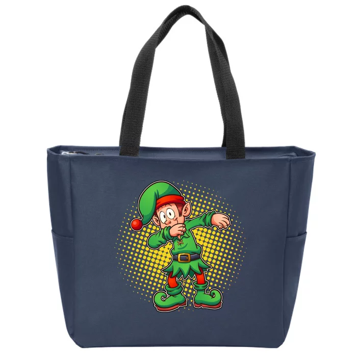 Christmas Dabbing Elf Zip Tote Bag