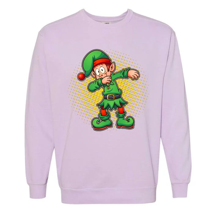 Christmas Dabbing Elf Garment-Dyed Sweatshirt