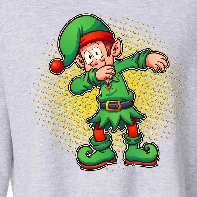 Christmas Dabbing Elf Cropped Pullover Crew