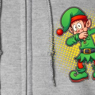 Christmas Dabbing Elf Full Zip Hoodie