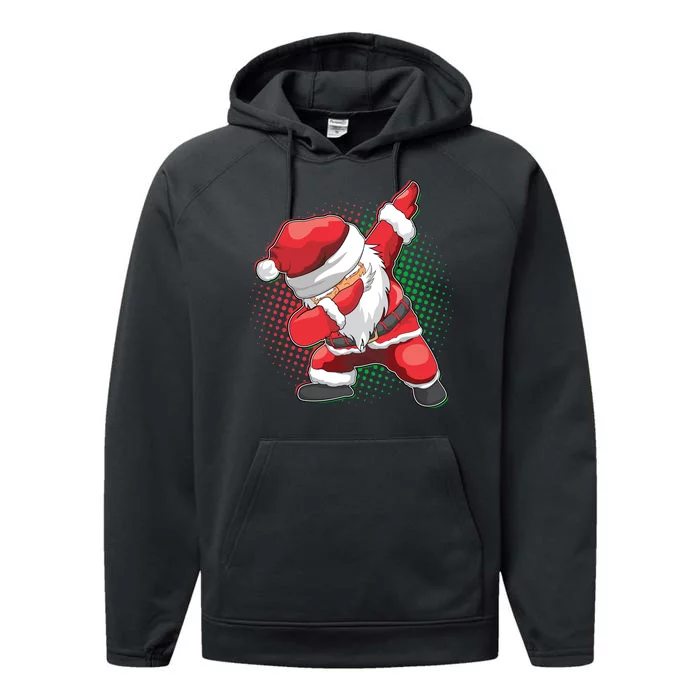 Christmas Dabbing Santa Performance Fleece Hoodie