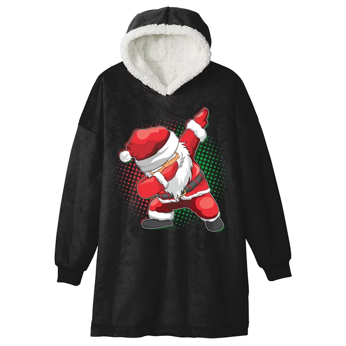 Christmas Dabbing Santa Hooded Wearable Blanket