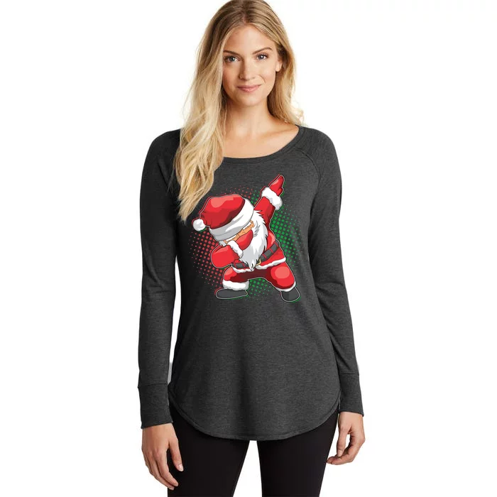 Christmas Dabbing Santa Women's Perfect Tri Tunic Long Sleeve Shirt