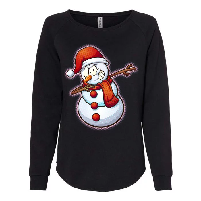 Christmas Dabbing Snowman Womens California Wash Sweatshirt