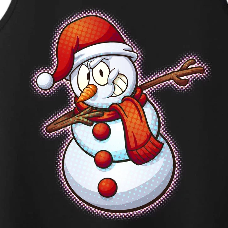 Christmas Dabbing Snowman Performance Tank