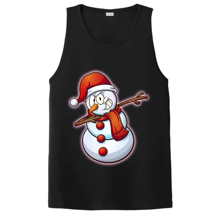 Christmas Dabbing Snowman Performance Tank