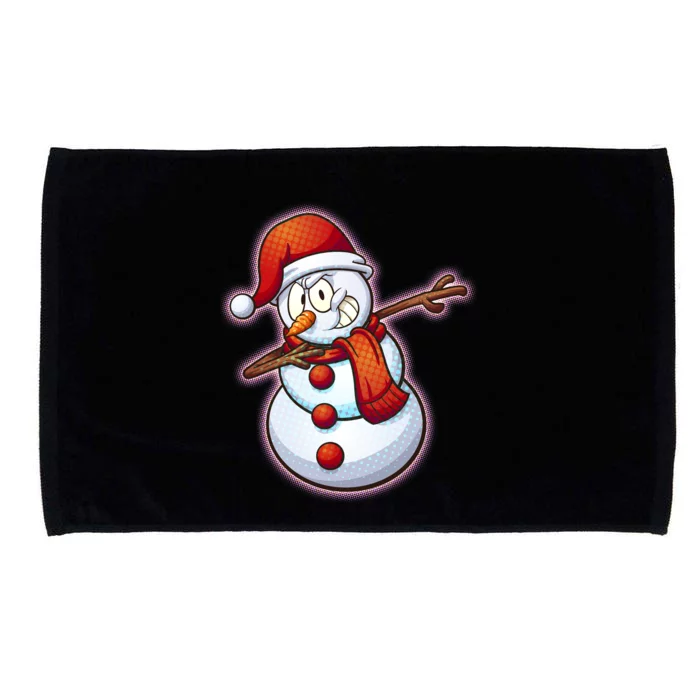 Christmas Dabbing Snowman Microfiber Hand Towel