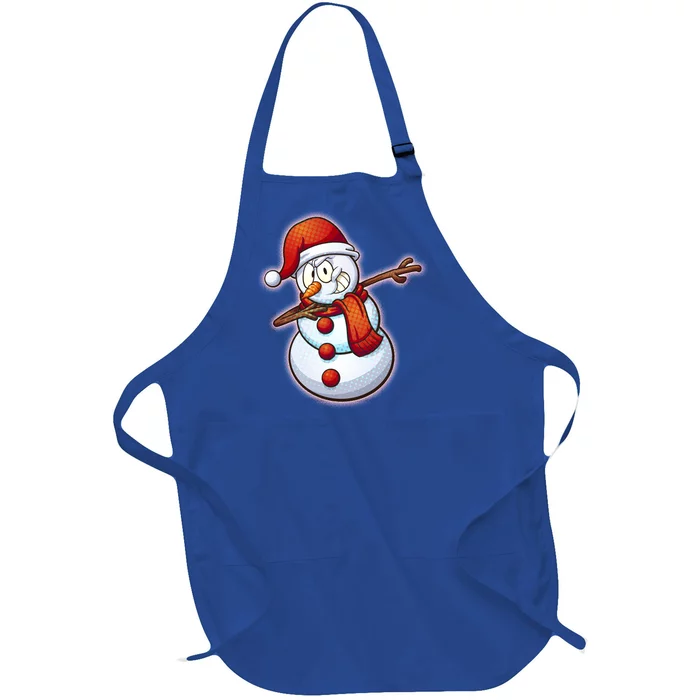 Christmas Dabbing Snowman Full-Length Apron With Pocket