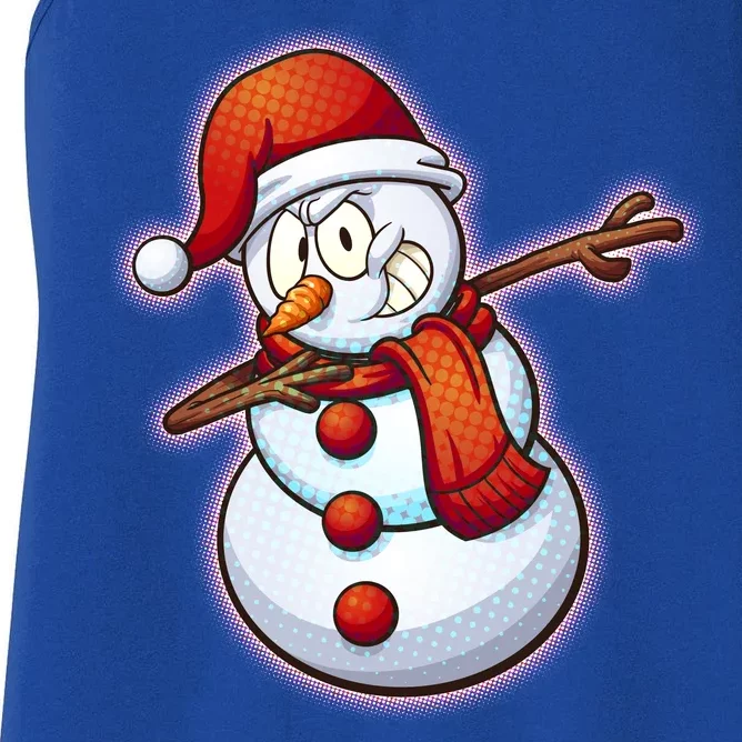 Christmas Dabbing Snowman Women's Racerback Tank