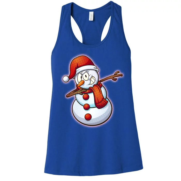 Christmas Dabbing Snowman Women's Racerback Tank