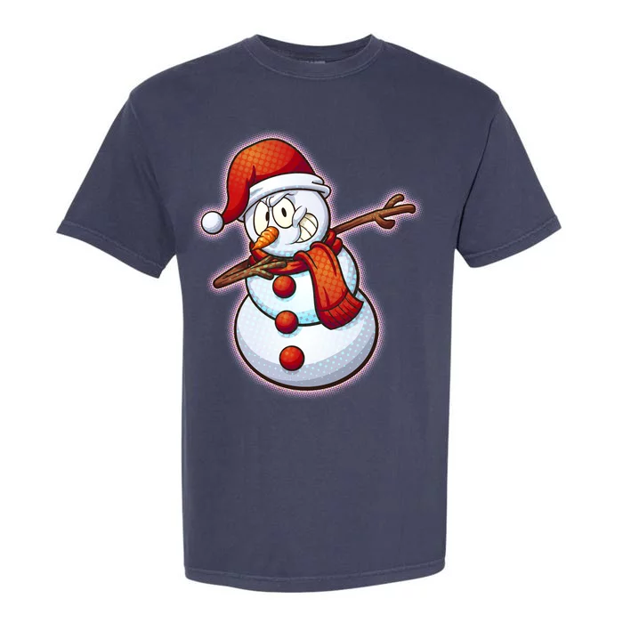 Christmas Dabbing Snowman Garment-Dyed Heavyweight T-Shirt