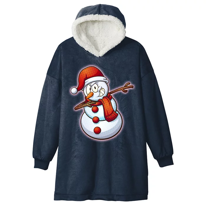 Christmas Dabbing Snowman Hooded Wearable Blanket