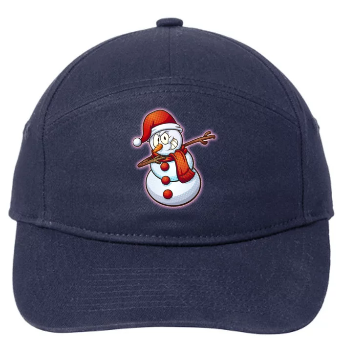 Christmas Dabbing Snowman 7-Panel Snapback Hat