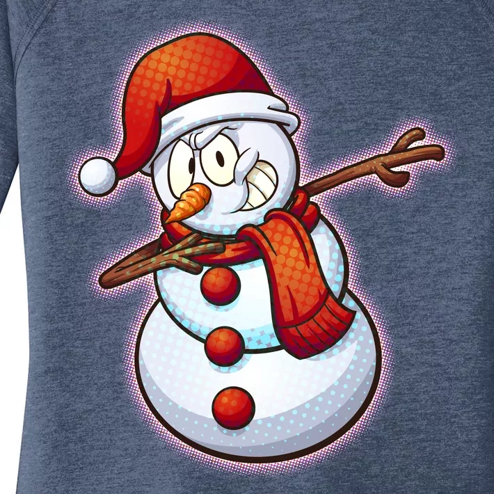 Christmas Dabbing Snowman Women's Perfect Tri Tunic Long Sleeve Shirt