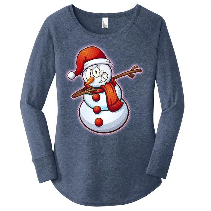 Christmas Dabbing Snowman Women's Perfect Tri Tunic Long Sleeve Shirt