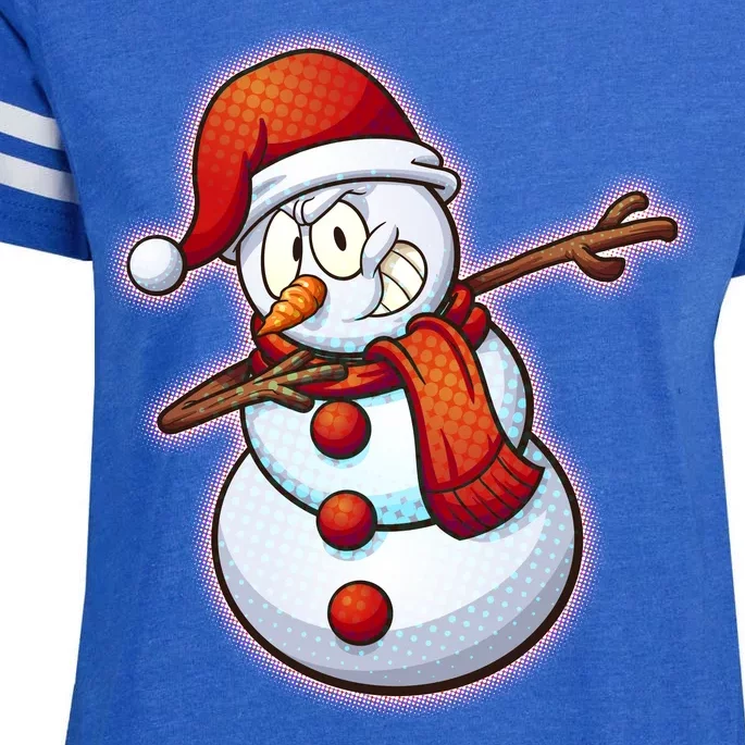 Christmas Dabbing Snowman Enza Ladies Jersey Football T-Shirt