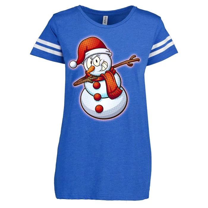 Christmas Dabbing Snowman Enza Ladies Jersey Football T-Shirt