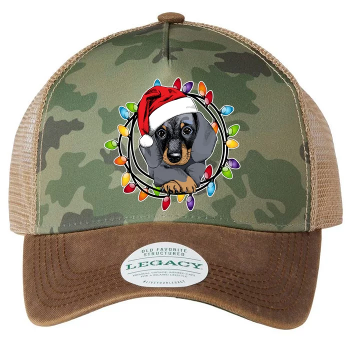 Christmas Dachshund Lights Legacy Tie Dye Trucker Hat