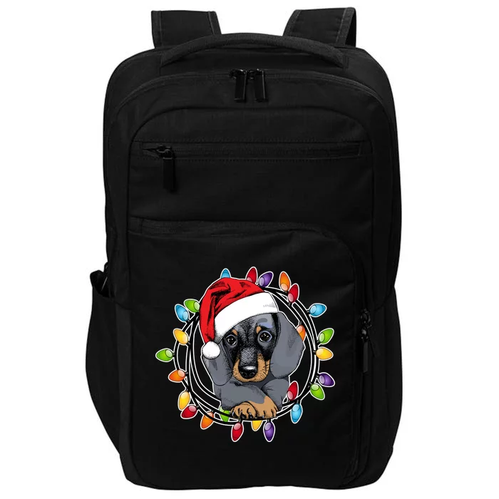 Christmas Dachshund Lights Impact Tech Backpack