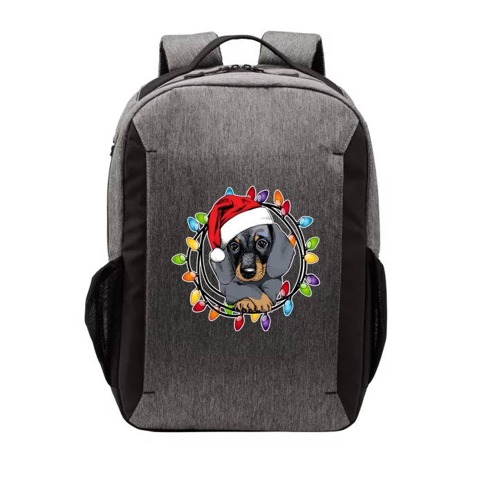 Christmas Dachshund Lights Vector Backpack