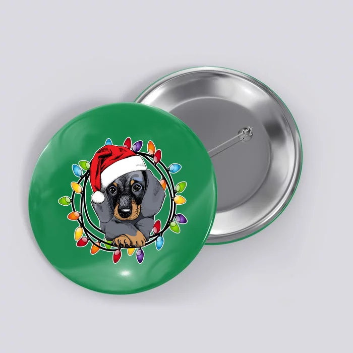 Christmas Dachshund Lights Button