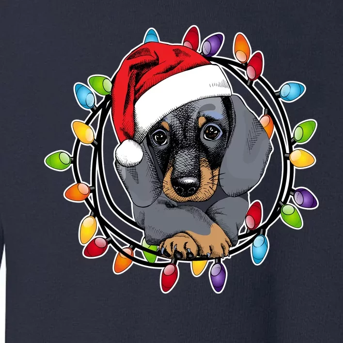 Christmas Dachshund Lights Toddler Sweatshirt