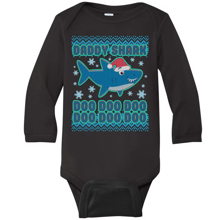 Christmas Daddy Shark Doo Doo Doo Baby Long Sleeve Bodysuit