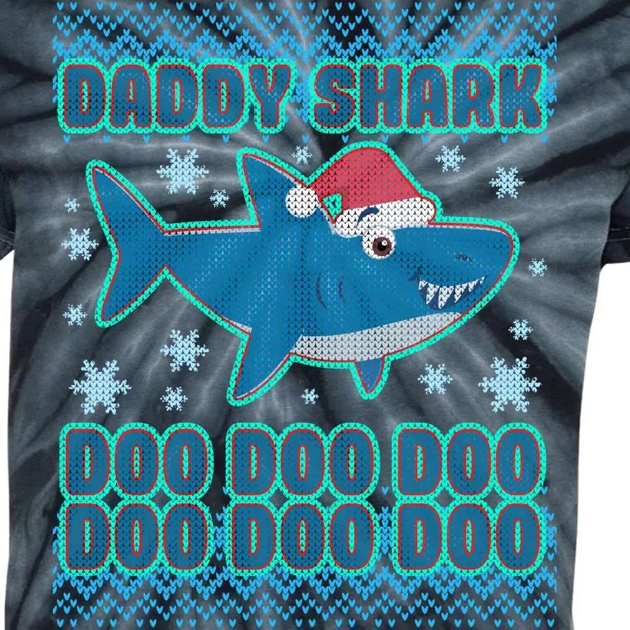 Christmas Daddy Shark Doo Doo Doo Kids Tie-Dye T-Shirt