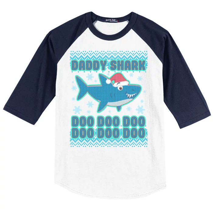 Christmas Daddy Shark Doo Doo Doo Baseball Sleeve Shirt