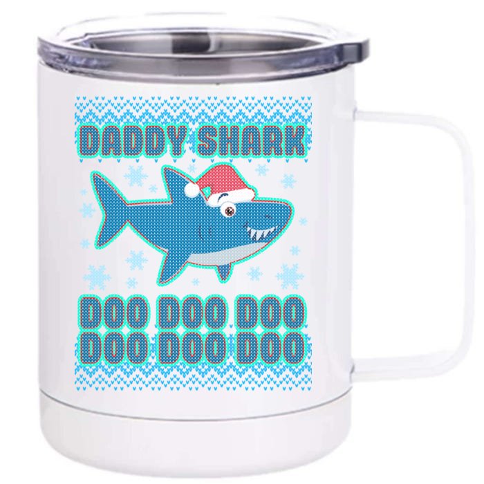 Christmas Daddy Shark Doo Doo Doo Front & Back 12oz Stainless Steel Tumbler Cup