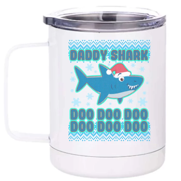 Christmas Daddy Shark Doo Doo Doo Front & Back 12oz Stainless Steel Tumbler Cup