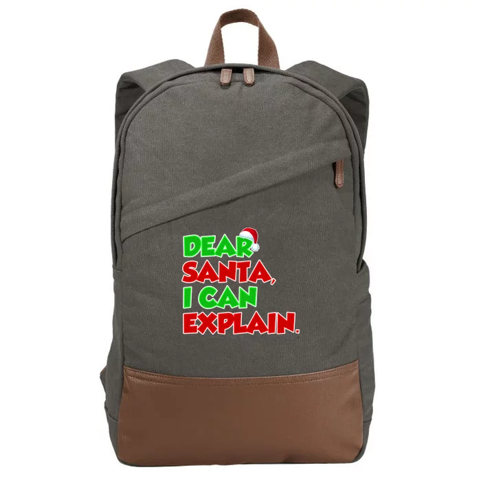 Christmas Dear Santa I Can Explain Cotton Canvas Backpack