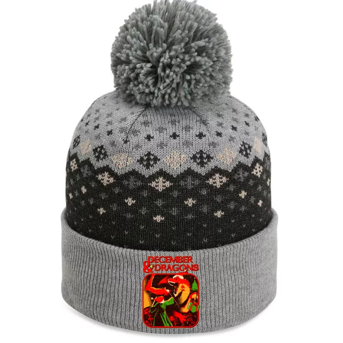 Christmas December & Dragons The Baniff Cuffed Pom Beanie